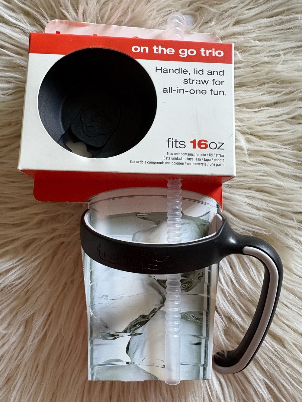 Tervis On The Go Trio Set with Handle Lid & Straw for 16 oz Tumblers New Black